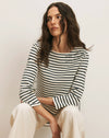 Dove White/Navy Stripe