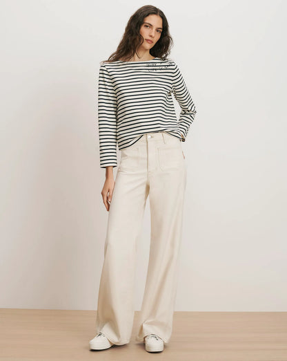 Dove White/Navy Stripe
