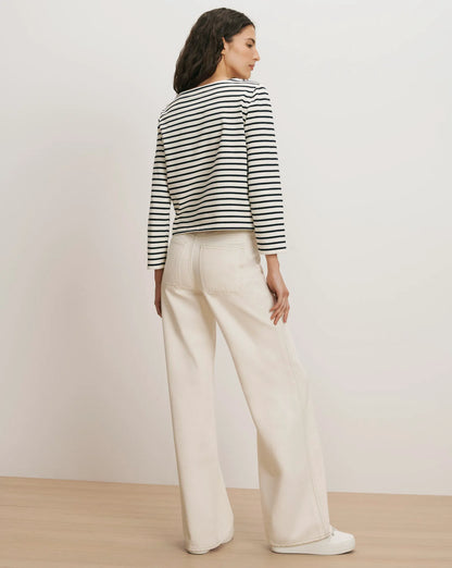 Dove White/Navy Stripe