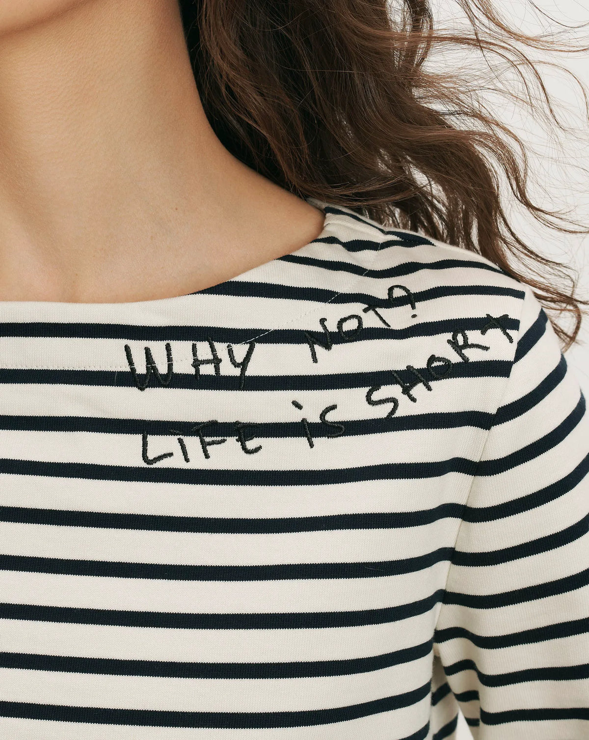 Dove White/Navy Stripe