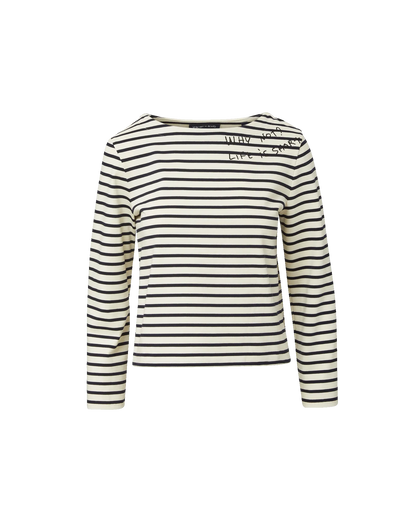 Dove White/Navy Stripe
